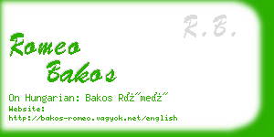 romeo bakos business card